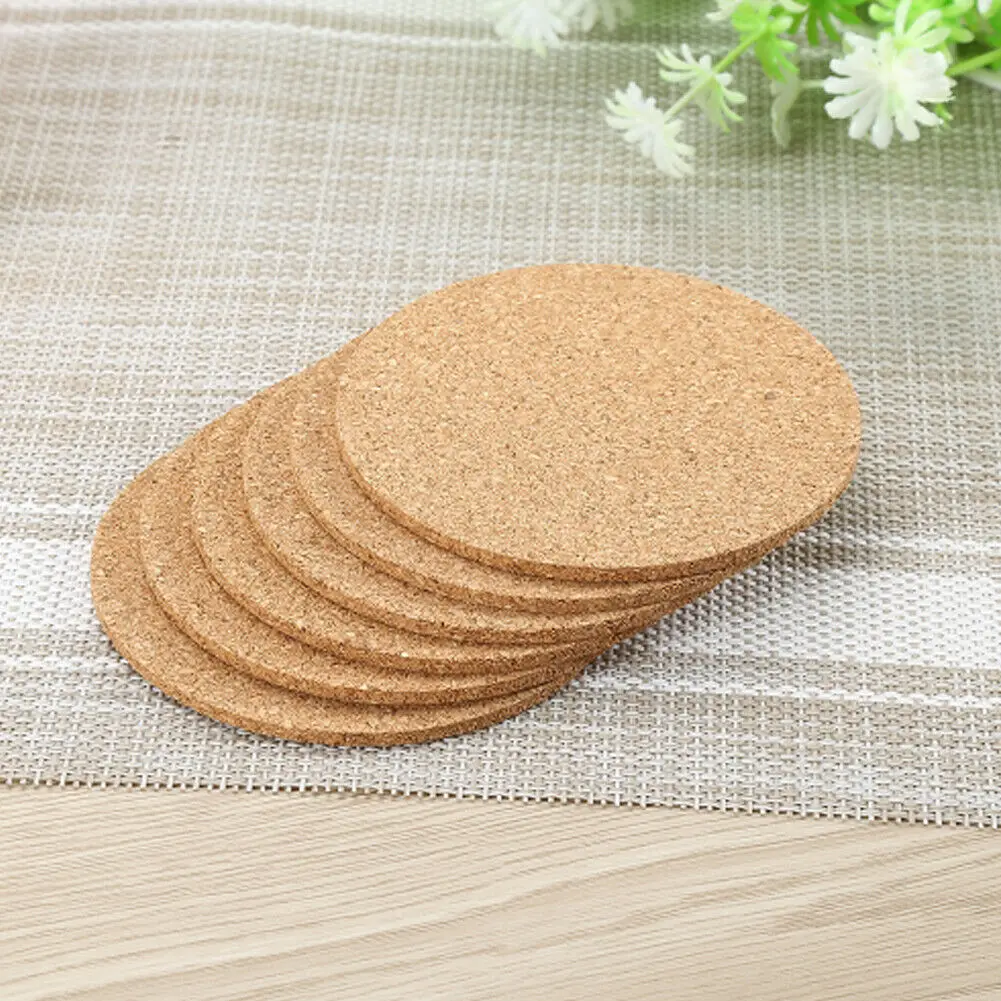 6 шт. пробковые деревянные термостойкие подставки для чашек кружек коврики кофе