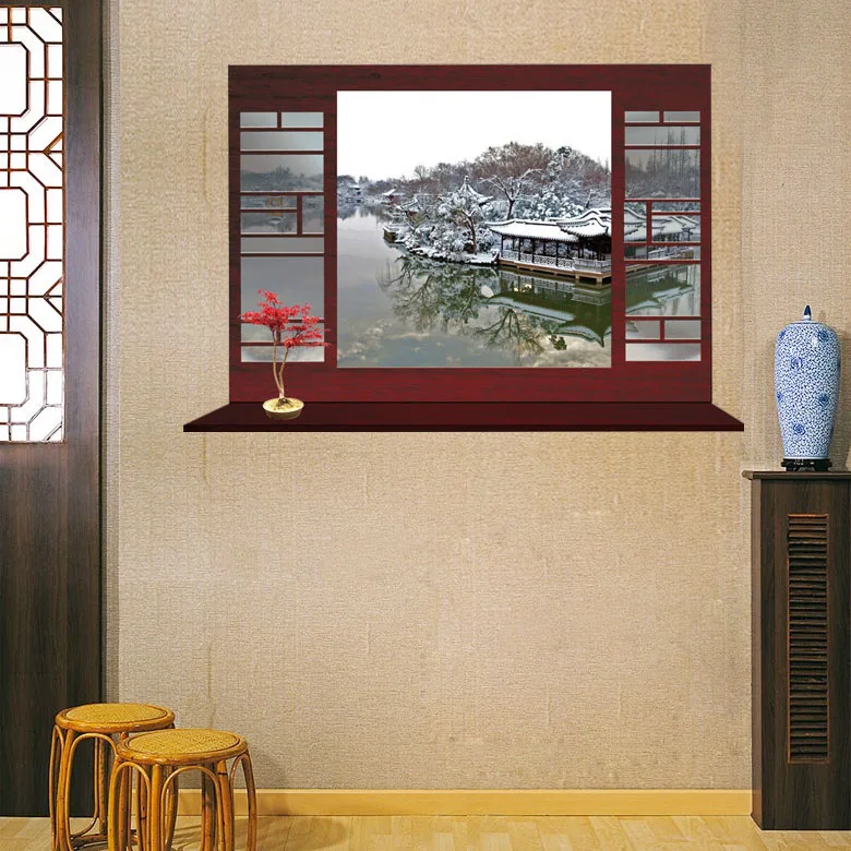 [Fundecor] Новый китайский стиль зимний вид Снежный павильон садовый пейзаж 3d