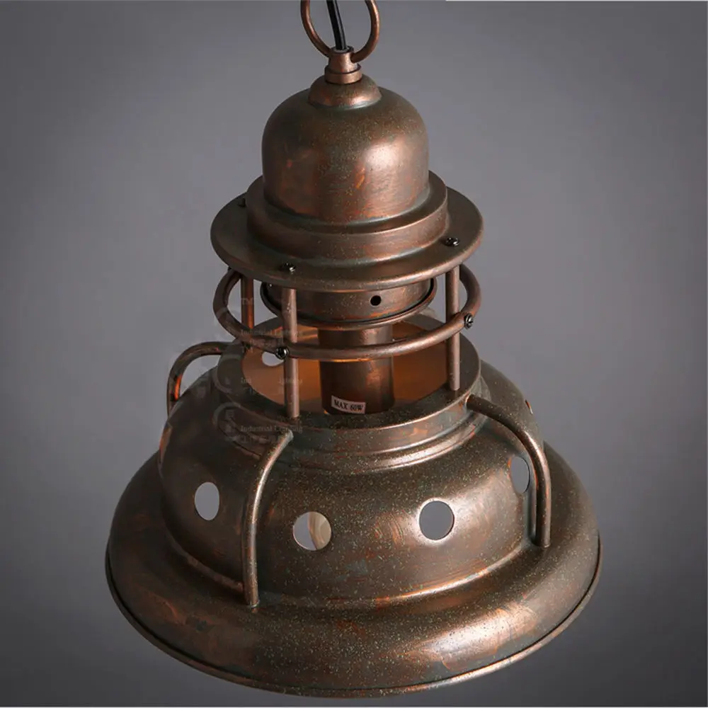 Подвесной Потолочный ретро светильник в стиле индастриал медная винтажная