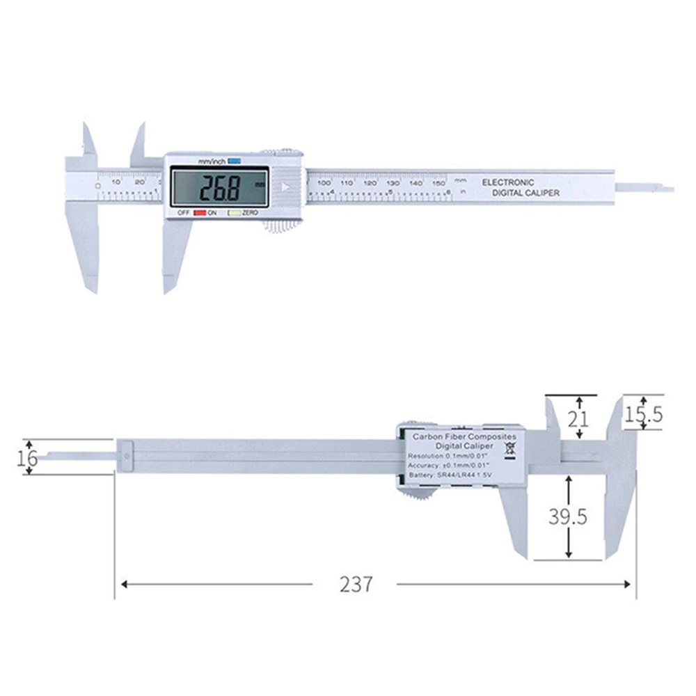 150mm/6inch Digital Electronic LCD Steel Stainless Ruler Gauge Caliper Useful US | Инструменты