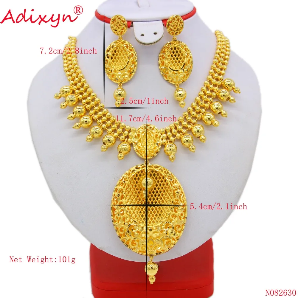 Adixyn Индия изысканное ожерелье/серьги набор украшений для женщин золотого цвета ювелирные изделия эфиопские/Африканские свадебные/вечерние подарки N082630