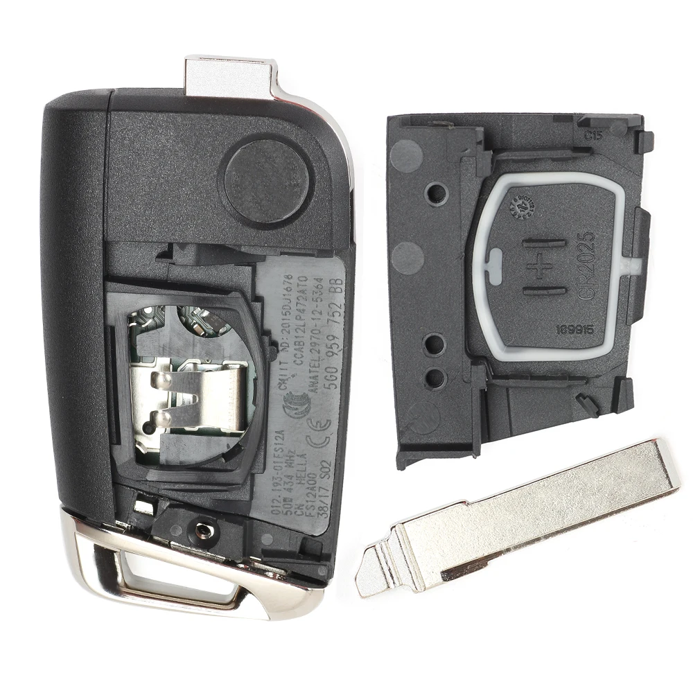 Keyecu 5G0 959 753 BC дистанционный ключ с 3 кнопками 434 МГц ID48 для Volkswagen MQB Golf VII MK7 Skoda Octavia A7