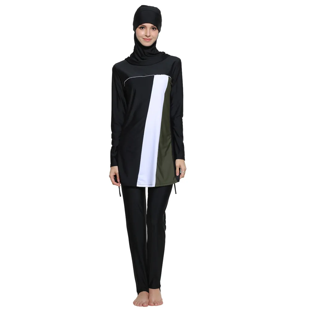 Мусульманские женские скромные купальники мусульманский Топ с длинным рукавом и