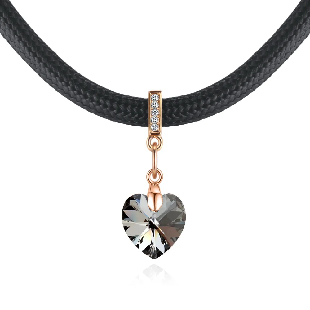 BAFFIN сердце бусины кристаллы от Swarovski Чокеры ожерелья для женщин Веревка цепочное ожерелье Модные свадебные украшения - Окраска металла: Crystal SINI. Gold