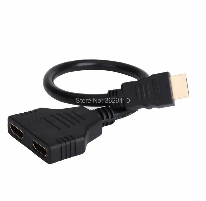 

HDMI-совместимый 1 штекер-двойной HDMI-совместимый 2 гнездовой Y-разветвитель Кабельный адаптер HD LED LCD TV 2019 100 шт./лот