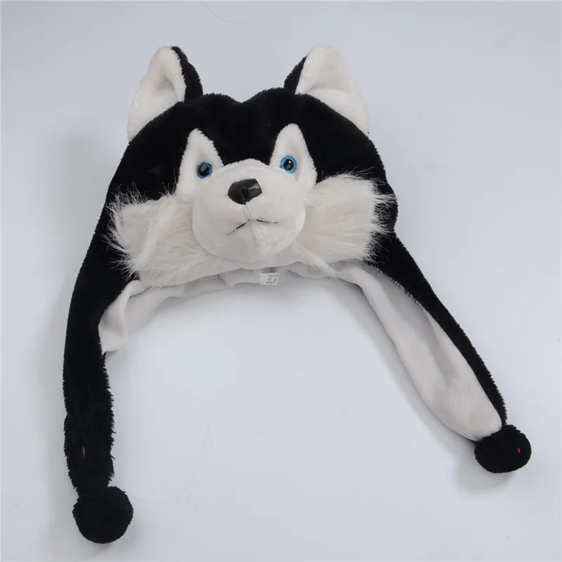 Плюшевая плюшевая шапка в виде собаки хаски|animal plush hats|plush hathat animal |