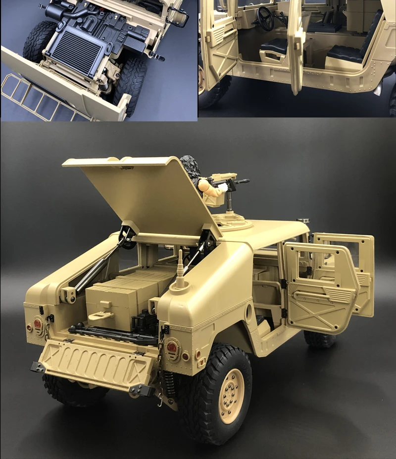 U. s.4X4MILITARY VEHICLE M1025 Humvee 1/10 rc Металлическое шасси внедорожный автомобиль HG-P408 Улучшенный светильник звуковая функция