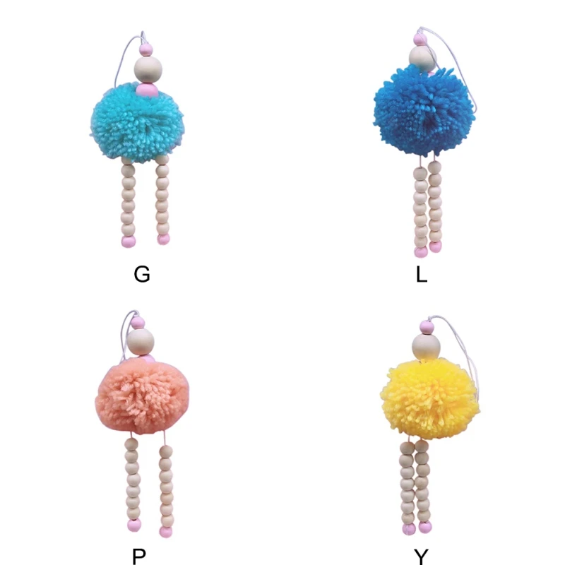 Cute Children's Room Hanging Ornament Hairball Wood Beads Villain Decoration For Kids Mosquito Net Fitness Shelf | Дом и сад