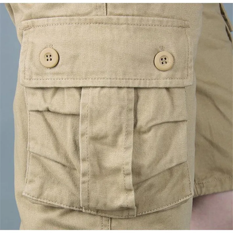

New Summer Mens Cargo Shorts Men Casual Shorts Fashion Pockets Solid Color Army Green Military Shorts Large Size