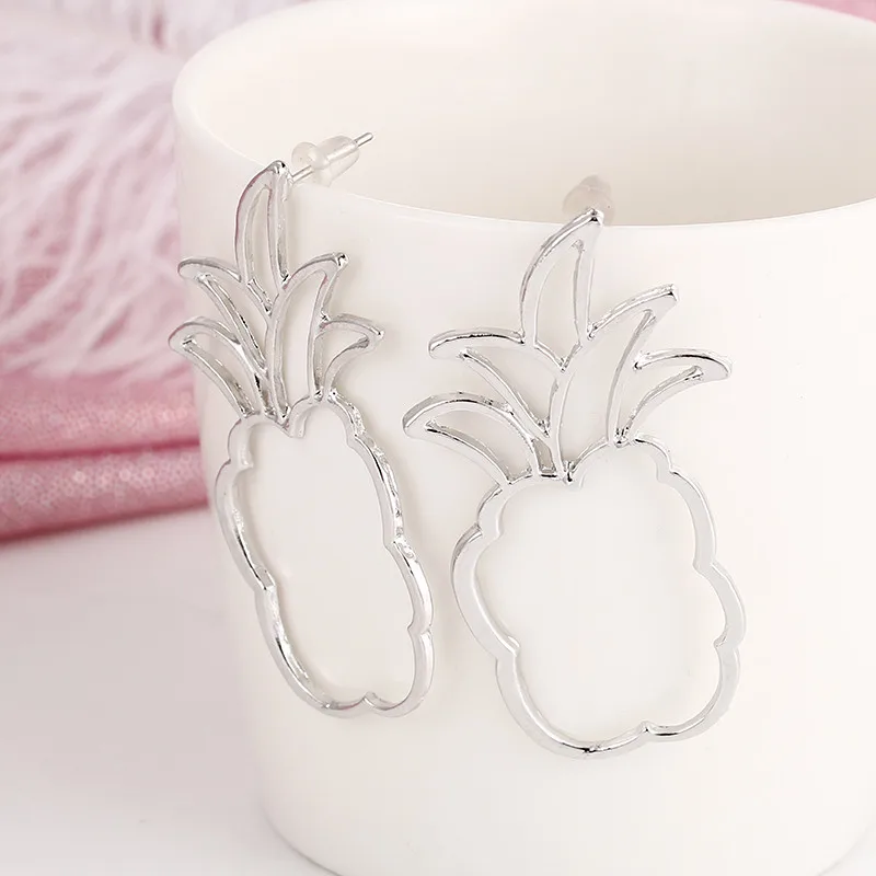 Новинка 2017 форма ананаса серьги со шпилькой для Для женщин моделькомплекты