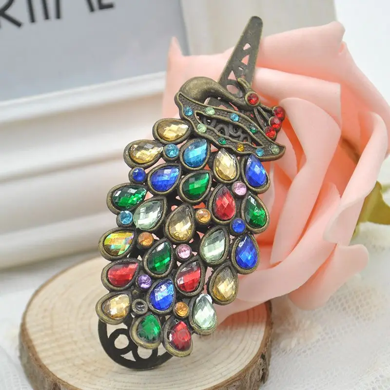 1 шт. Горячая Мода Новый Винтаж женские разноцветными стразами Павлин Шпилька