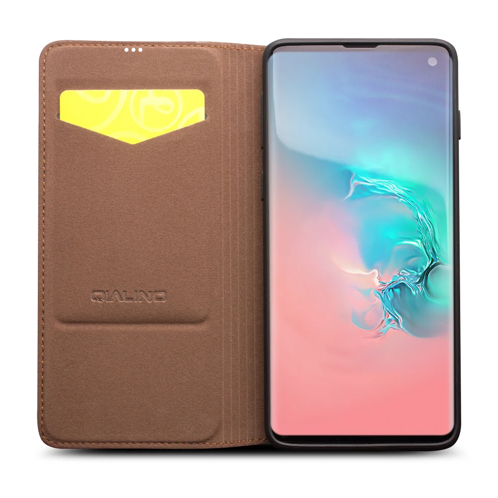 Чехол ручной работы из натуральной кожи для samsung Galaxy S10 Plus, ультра тонкий чехол со слотом для карт, чехол с откидной крышкой для samsung Galaxy S10