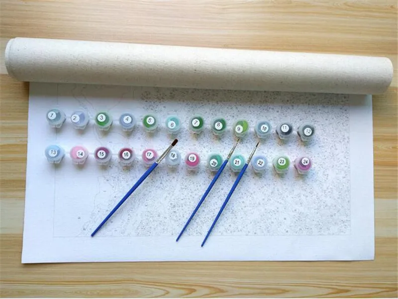 Новейшие розовые цветы Diy масляной Набор для рисования по номерам настенная