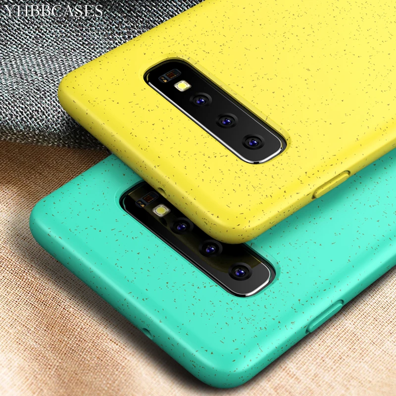 YHBBCASES для Samsung Galaxy S10 Plus Одноцветный мягкий чехол S10e смесь пшеничной соломы