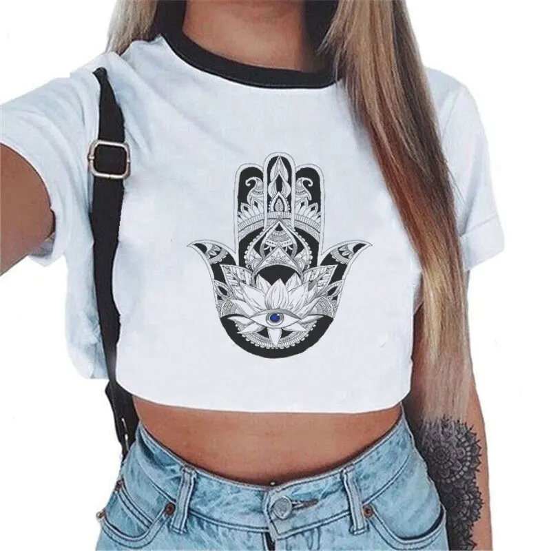 Модная футболка Ulzzang в стиле Харадзюку женский короткий топ с коротким рукавом
