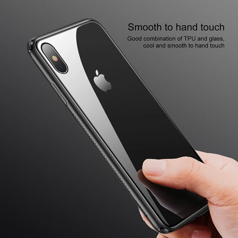 Роскошный чехол для телефона Baseus из закаленного стекла iPhone Xs XR Max защитные чехлы
