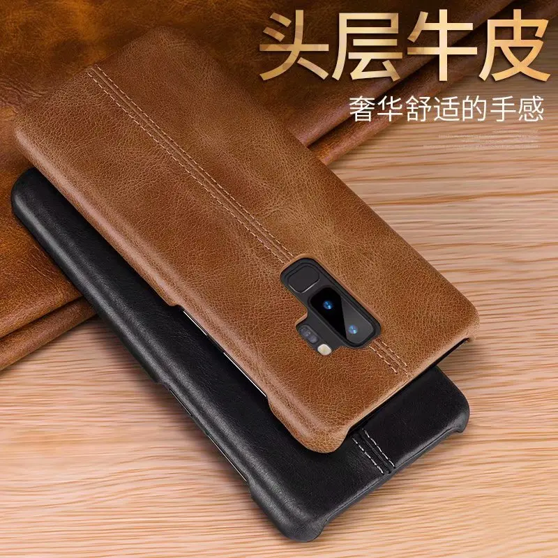 

Задняя крышка FSSOBOTLUN для Samsung Galaxy S9 S9 Plus, Винтажный чехол из натуральной кожи для Galaxy S9 Plus, чехлы для телефонов