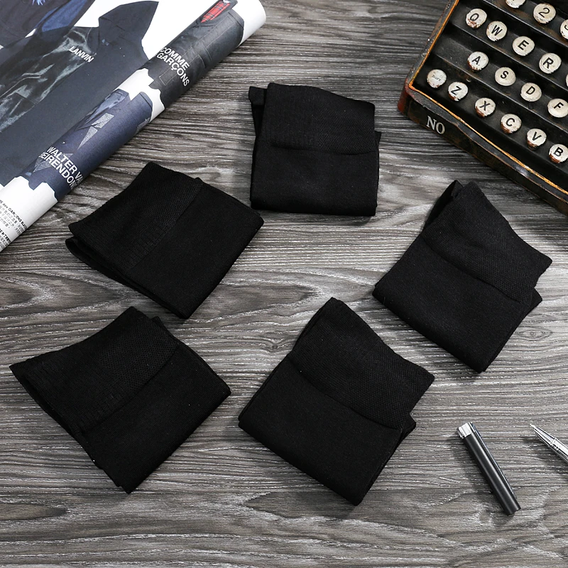 Классические носки Emilback 5 пар/партия черные бамбуковые деловые строгие для