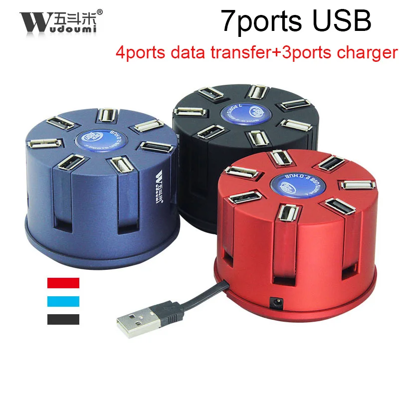 7 портов USB HUB зарядное устройство 2.0 4 порта с 3 портами Автомобильное сплиттер для