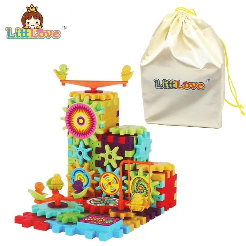 

LittLove 81pcs Variety DIY Electric Blocks Bricks Mechanical Gears Building Blocks Educational Toy Assembling Classic Toys