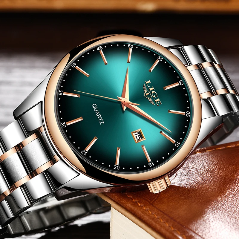 LIGE новые мужские часы Топ бренд класса люкс модные камуфляжные Бизнес Кварцевые
