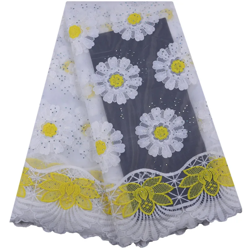 Pure White French Net Lace Fabric High Quality 2019 New Arrivals African Milk Silk With Stones For Wedding S1426 | Дом и сад