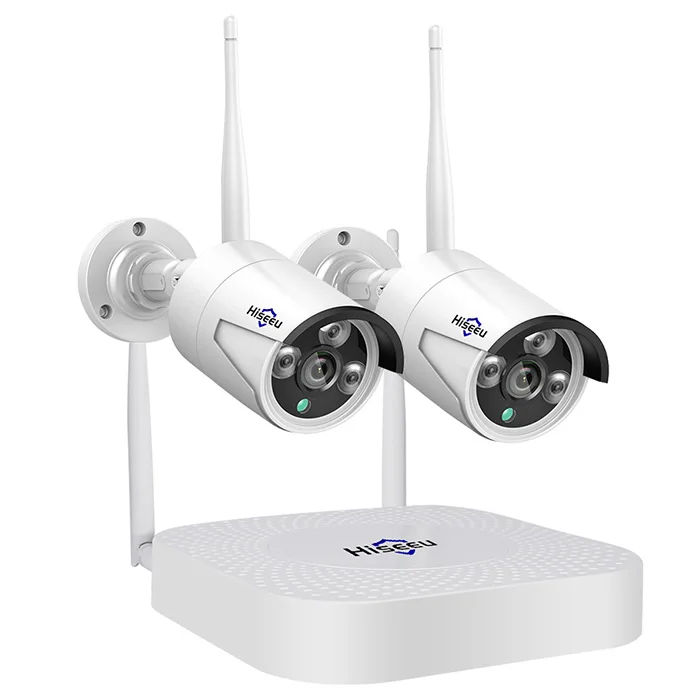 Hiseeu Wifi система камер домашней безопасности 4CH 1080P CCTV NVR комплект 2 шт 960 P/1080 P