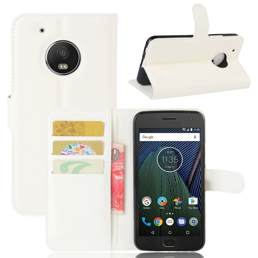 Флип чехол бумажник для мото G5 Роскошные cardslot кожаный MOTO крышка Бесплатная