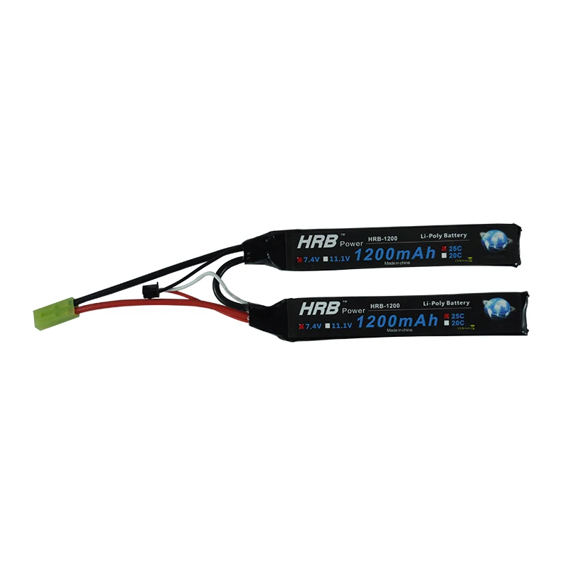 Аккумулятор HRB Lipo 2s емкостью 1200 мАч, напряжением 7,4 В, разрядностью 25C (максимальная разрядность 50C) с разъемами XT60 и Tamiya, для использования в моделях RC, AKKU, Mini Airsoft Gun.