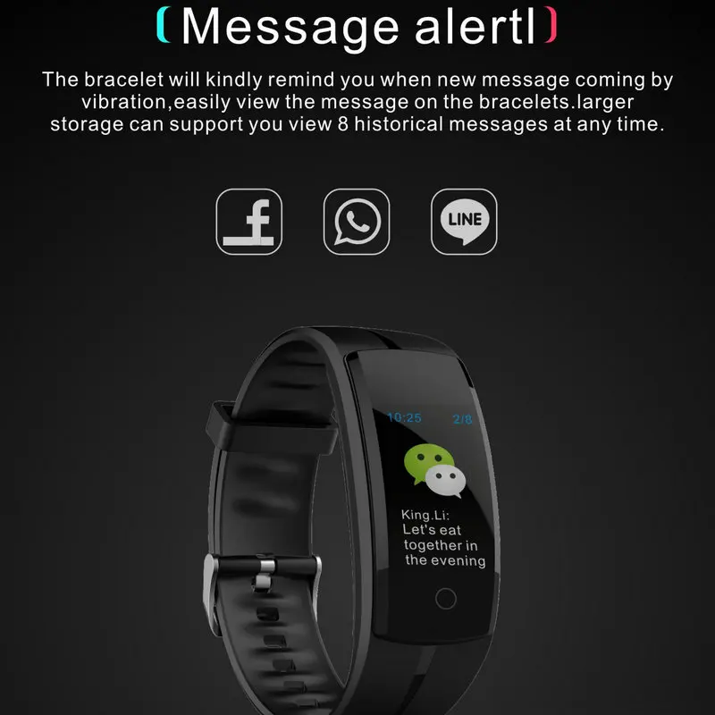 

Smart bracelet Blood pressure Heart rate Monitor Smart watch fitness Tracker bracelet Android IOS smart wristband