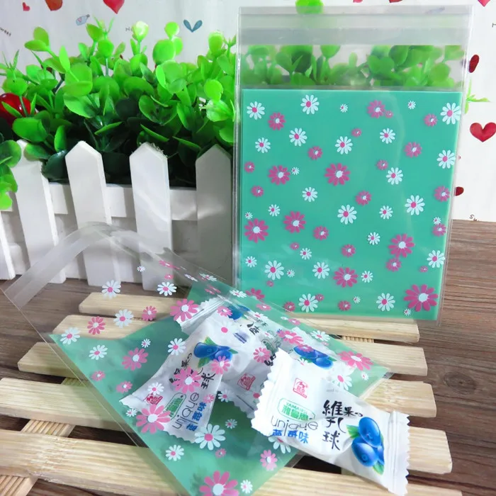 100 шт. 10x10 + 3 см зеленые маргаритки печенье конфеты сладкое Подарочное мыло