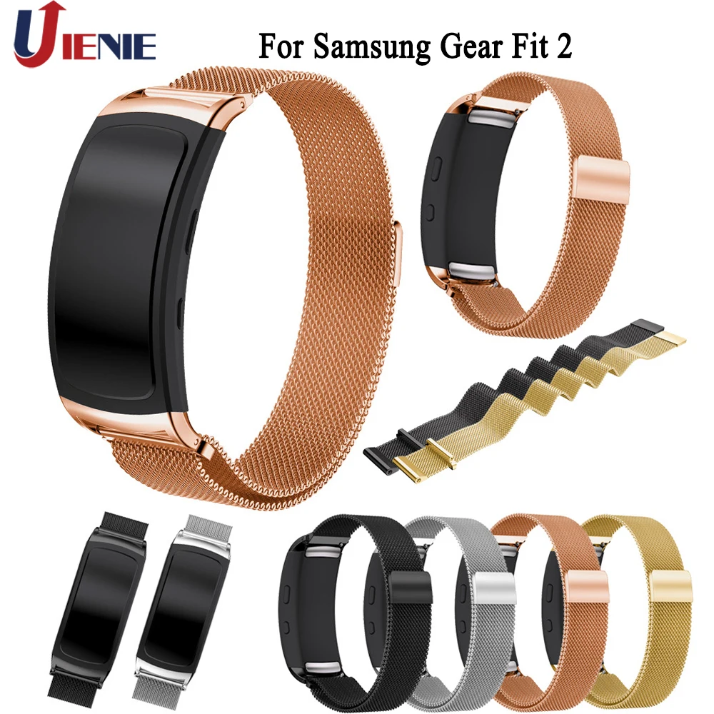 Ремешки для наручных часов для samsung gear Fit 2 Smart Watch band браслет из нержавеющей стали Миланская Магнитная Петля для gear Fit2 SM-R360
