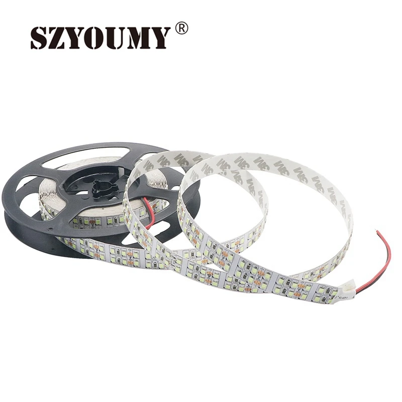 

SZYOUMY 12V Double Row Led Strip SMD 2835 240 Leds / M Non-waterproof Car Home Decor Tape Ribbon Lights Ice Blue Lighting