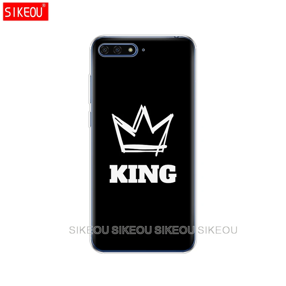 Силиконовый чехол для телефона huawei Honor 7A PRO 7C Y5 Y6 Y7 Y9 Prime king queen