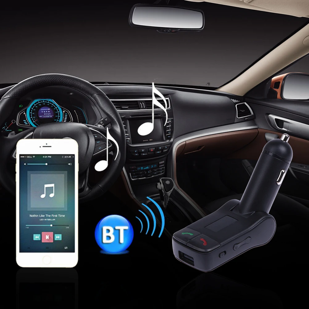 Bluetooth FM радио передатчик Handsfree автомобильный комплект светодиодный MP3 с USB