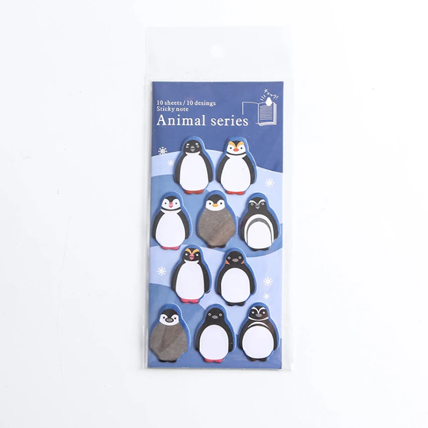 Ten penguins 10 упаковок/партия, новинка, мультфильм, зоо, липкий блокнот для заметок, украшение, блокнот для заметок, самоклеющиеся N Times, Липкие заметки, школьные канцелярские товары - Цвет: Ten penguins