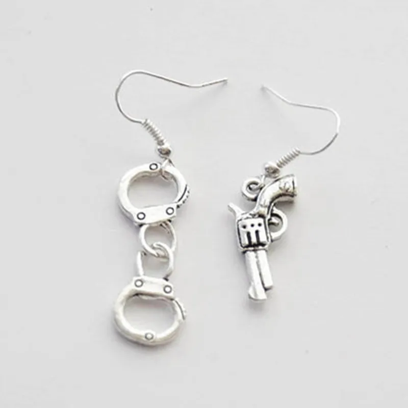 Серьги манжеты пистолет полицейские серьги револьверные шутер подарки для нее в