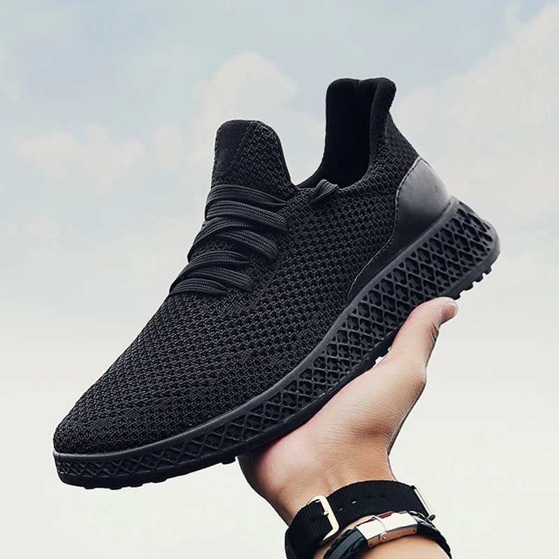 UPUPER кроссовки для мужчин дышащая сетка шнуровка спортивная обувь пробежек