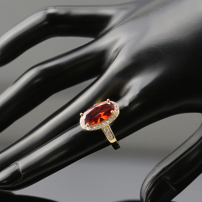 Золото Цвет комплект ювелирных изделий для Для женщин красный кристалл белый