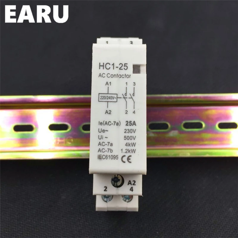 Din-рейка 2P 25a 220 В/230 В 50/60 Гц AC контактор для дома Module 1NO 1NC + 2NO 2NC отеля тихий