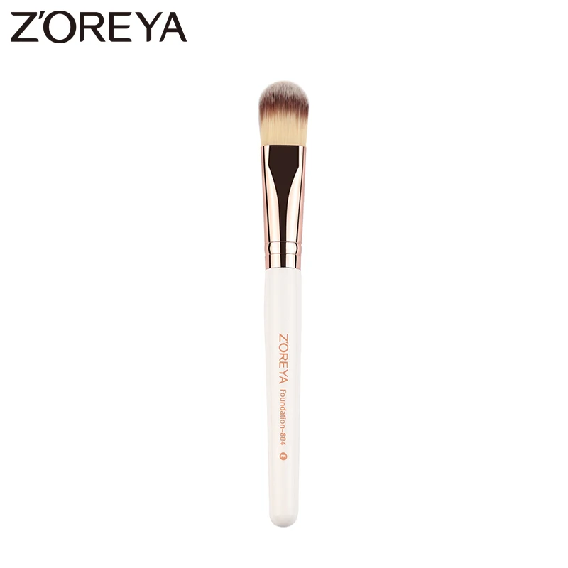 Zoreya Brand New arrive High quality white wooden handle Make up brush Foundation for women cosmetic make tool | Красота и здоровье
