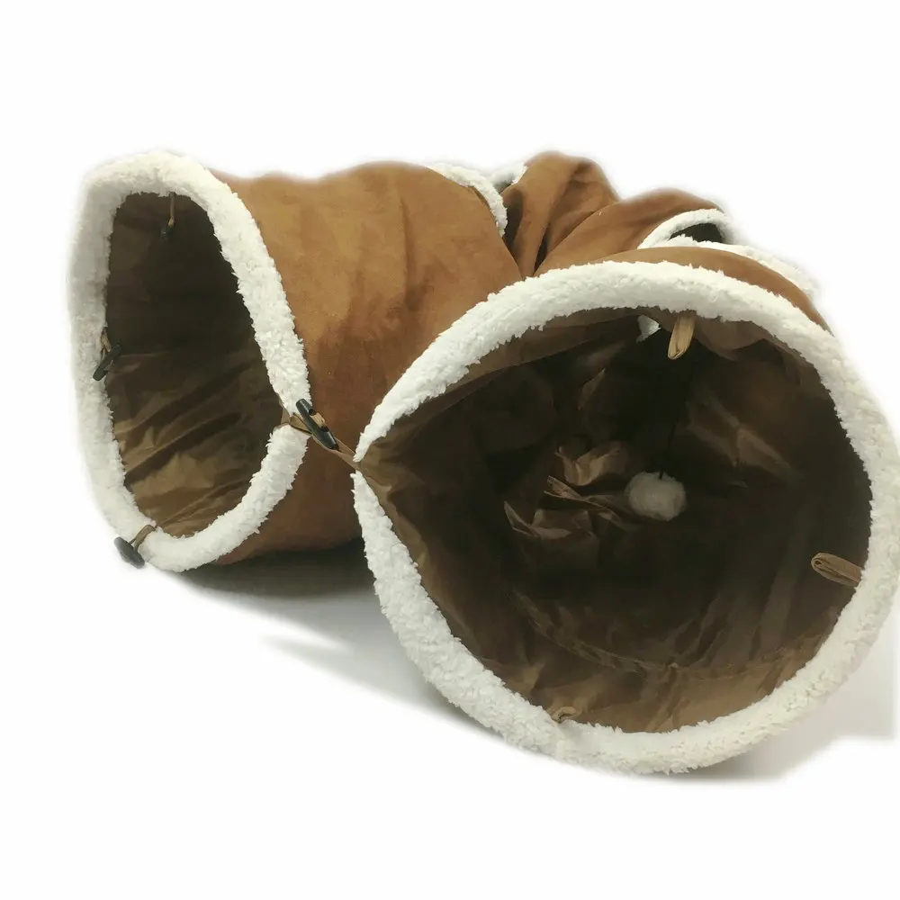 Складной туннель для кошек гофрированный котенок игровой замшевый больших собак