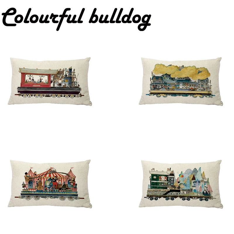 Наволочка для подушки 17 дюймов со съемным поездом|cushion cover|cushion cover wholesalecushion cartoons |