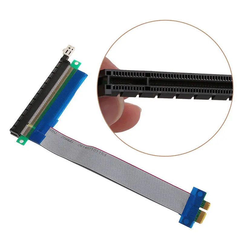 

New Flexible Flat Cable PCIe PCI Express 1x To 16x Extender Riser FFC PCI-E