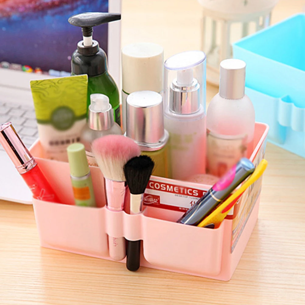 Multi-Divider Plastic Cosmetic Desk Orgainzer Caculator Remote Controller Holder Desktop Stationery Storage Box Container | Дом и сад