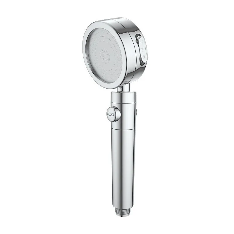 shower head ZhangJi покрытие 3 режима душевая головка кнопка переключения хромированная гальванизированная Регулируемая Ванная Комната Ручка высокого давления сопла распылитель - Цвет: shower head