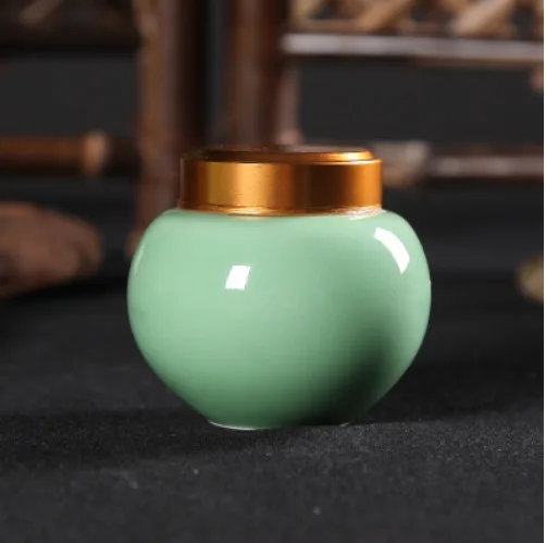 Качественный резервуар для хранения Celadon, мини чайник, удобный дорожный заварочный чайник, керамический маленький заварочный чайник, упаковочная коробка для чая - Цвет: C