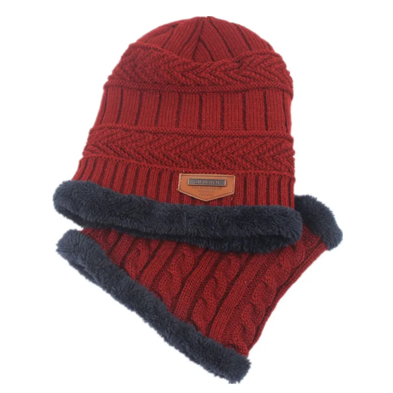 Осенне зимний Бархатный комплект из шапки и шарфа для детей 2 шт. теплый детский