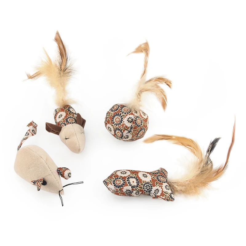 Интерактивные игрушки для кошек котят мята плюшевое перо кошка рыба мышь мыши
