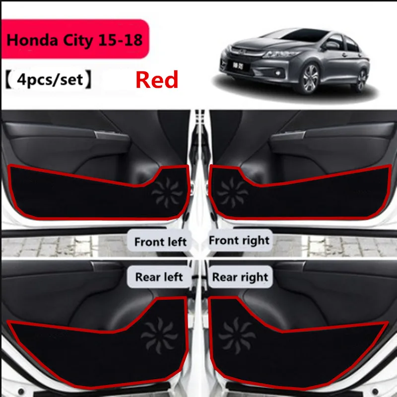 TAIJS анти kick Автомобильный Дверной Коврик для HONDA CITY 2015-2018 4 шт./компл. Авто